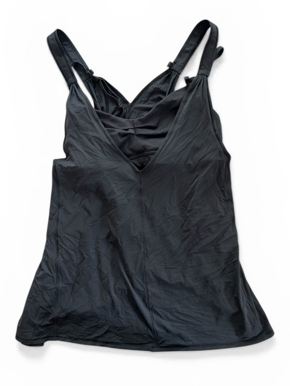 Lululemon Black V-Neck Tank Top with attached bra Sz 4